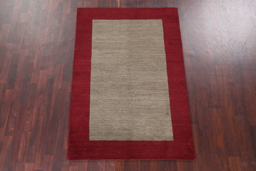 Vegetable Dye Wool Nepalese Modern Area Rug 4x6