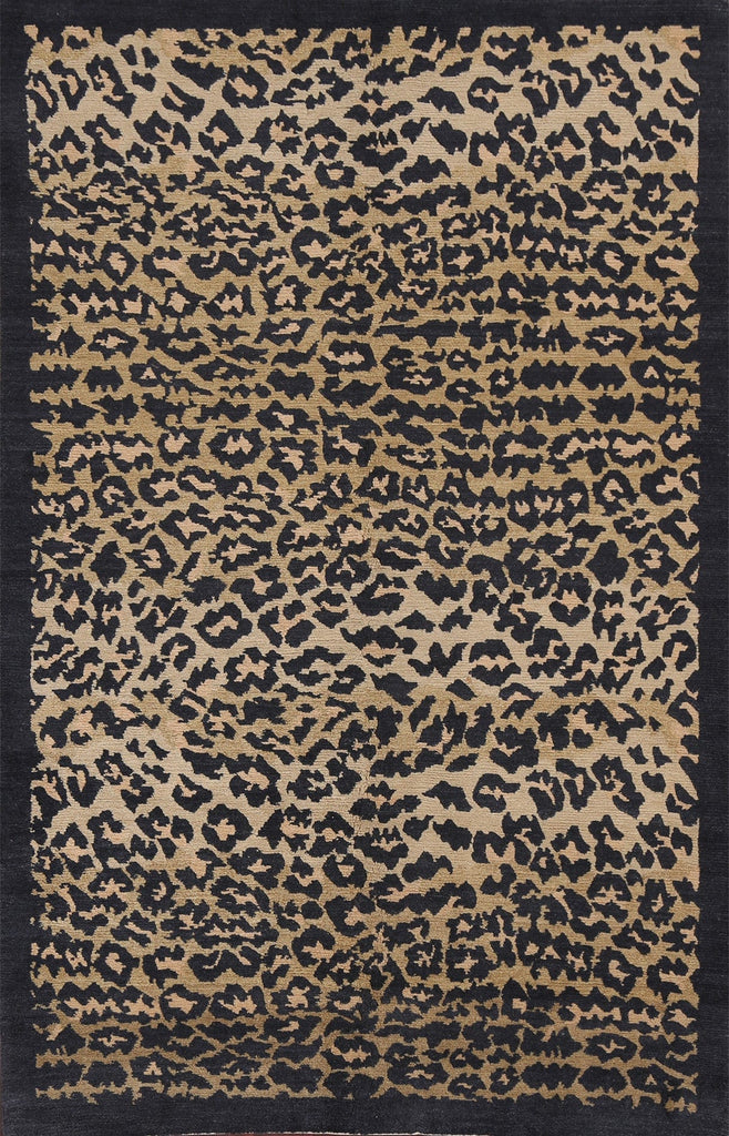 Animal Print Nepalese Vegetable Dye Area Rug 4x6