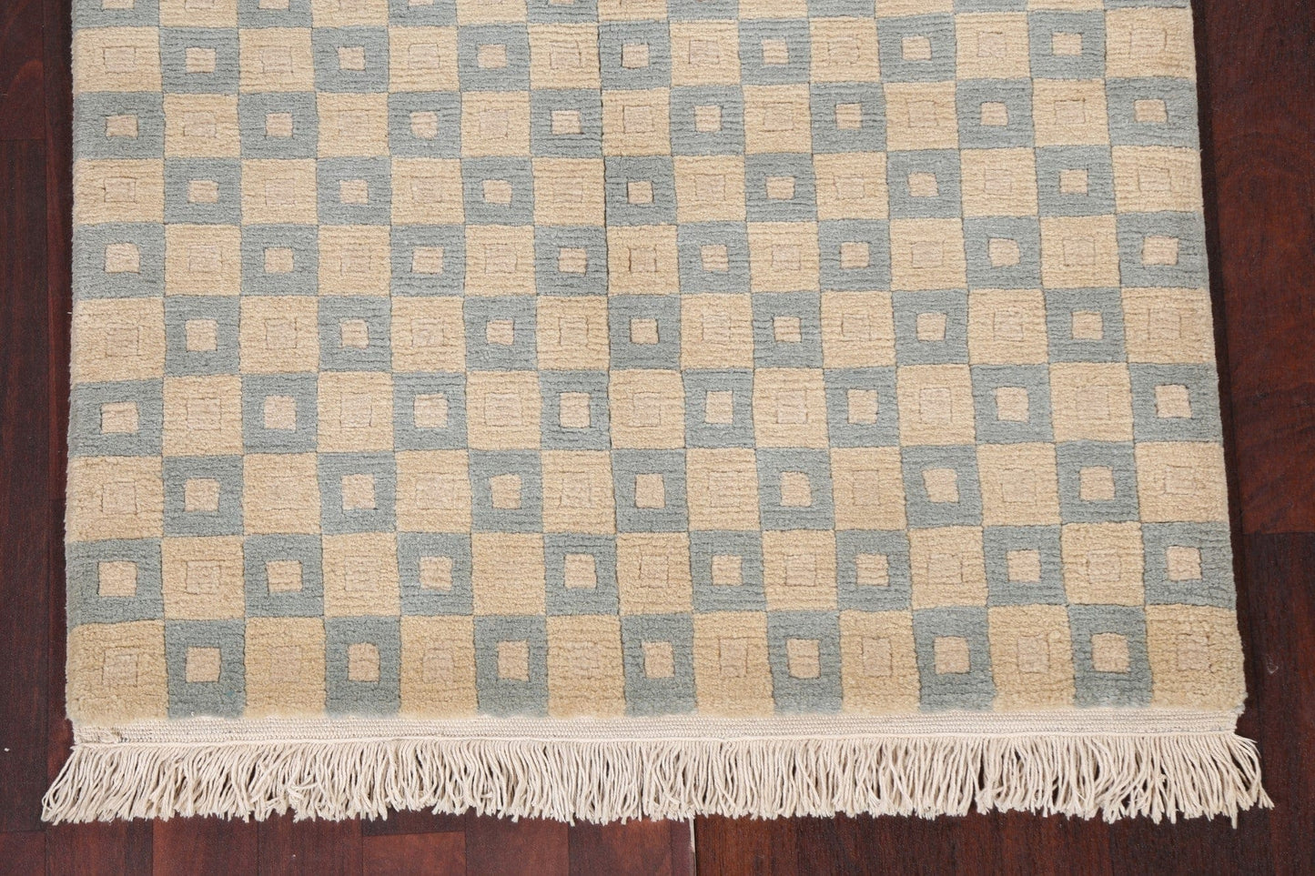 Checkered Nepalese Vegetable Dye Wool Rug 3x5