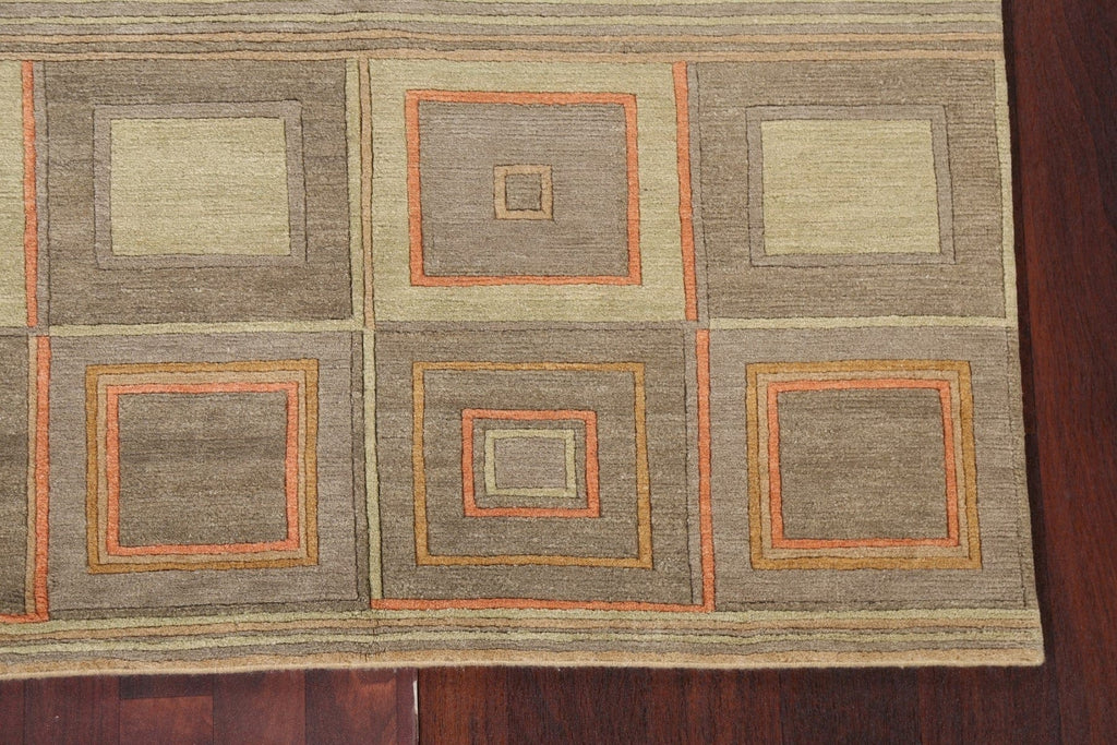 Vegetable Dye Geometric Nepalese Wool Area Rug 4x6