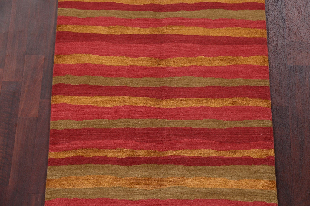 Abstract Nepalese Vegetable Dye Wool Rug 3x5