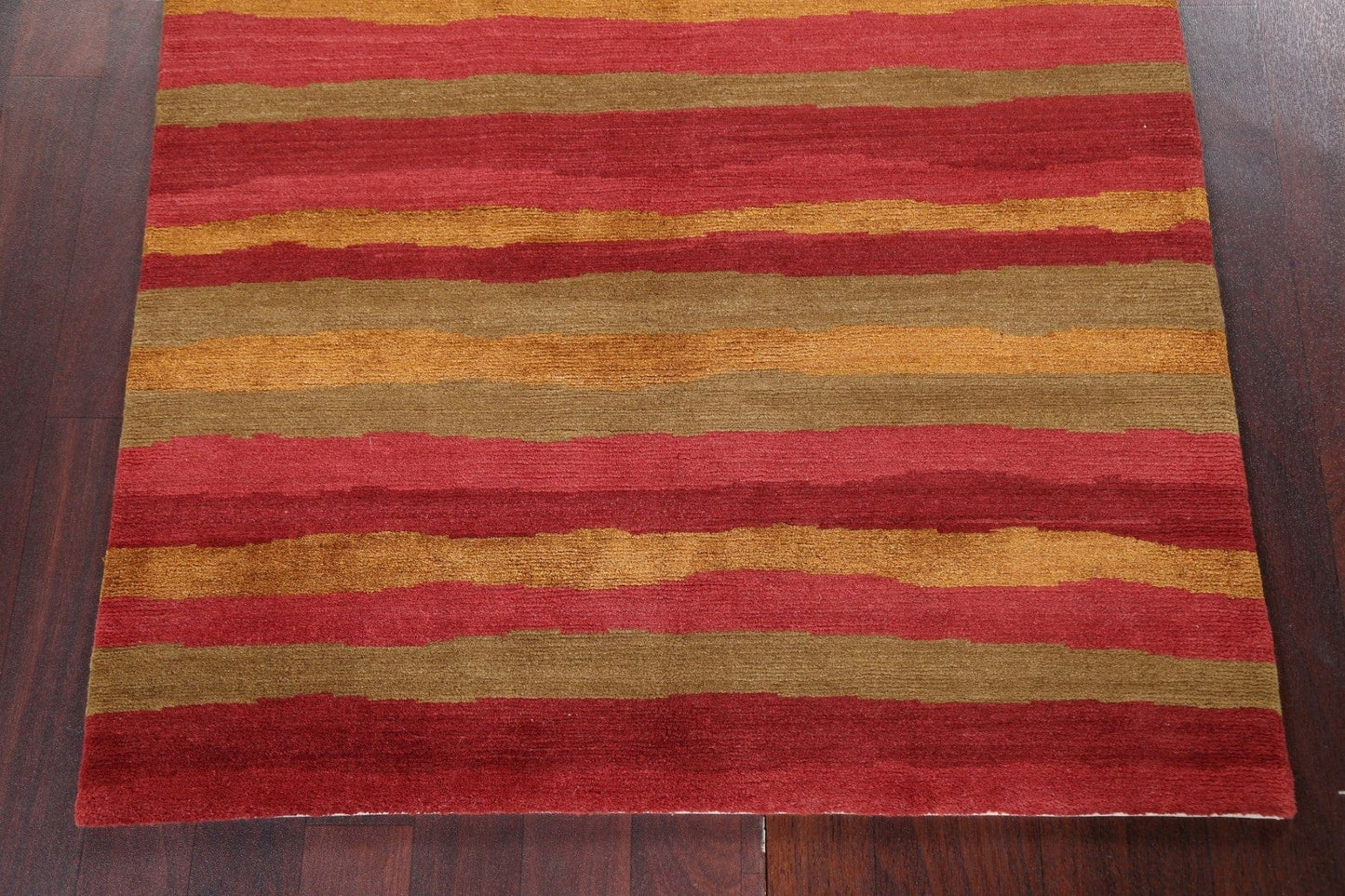 Abstract Nepalese Vegetable Dye Wool Rug 3x5