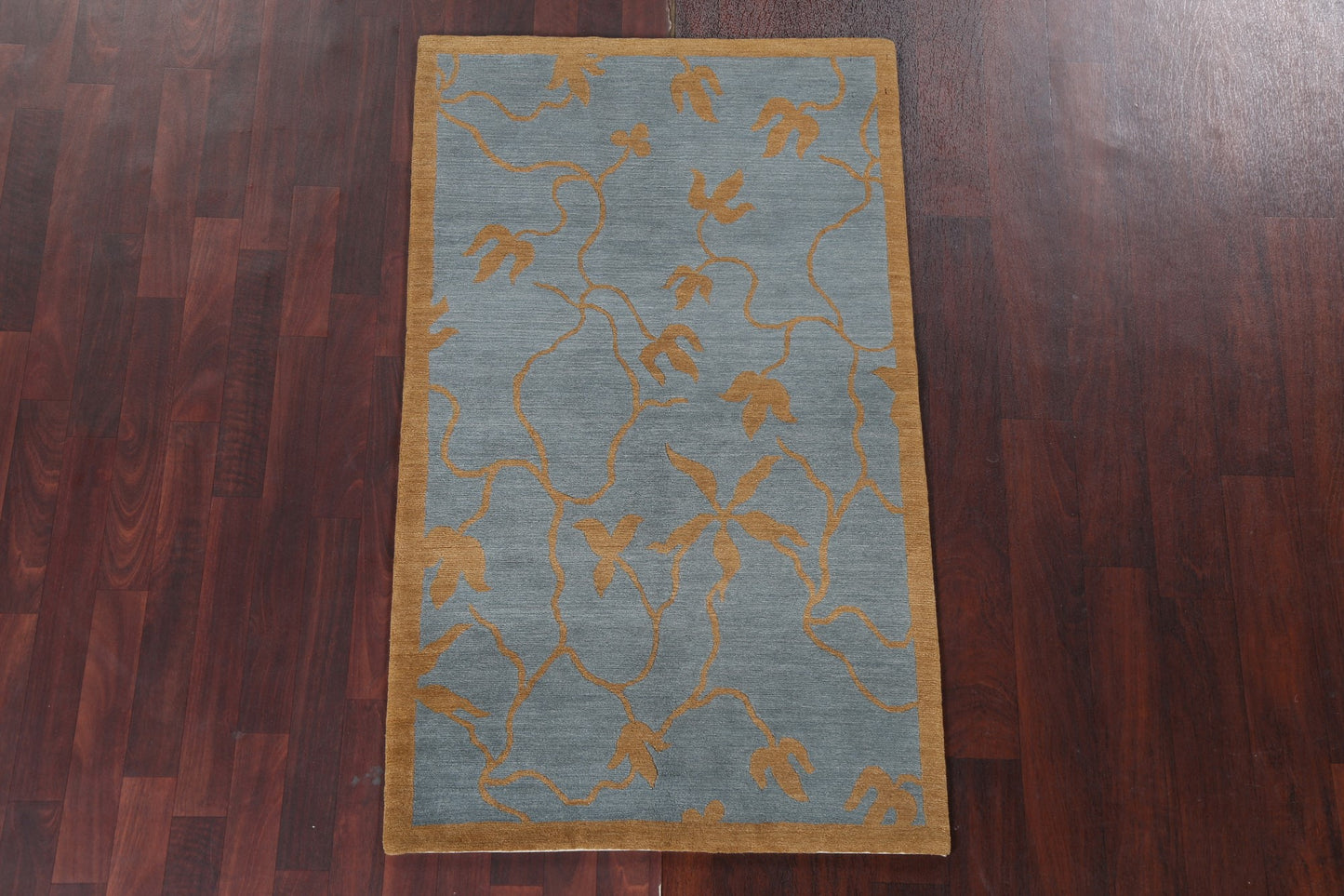 Vegetable Dye Abstract Nepalese Handmade Wool Rug 3x5