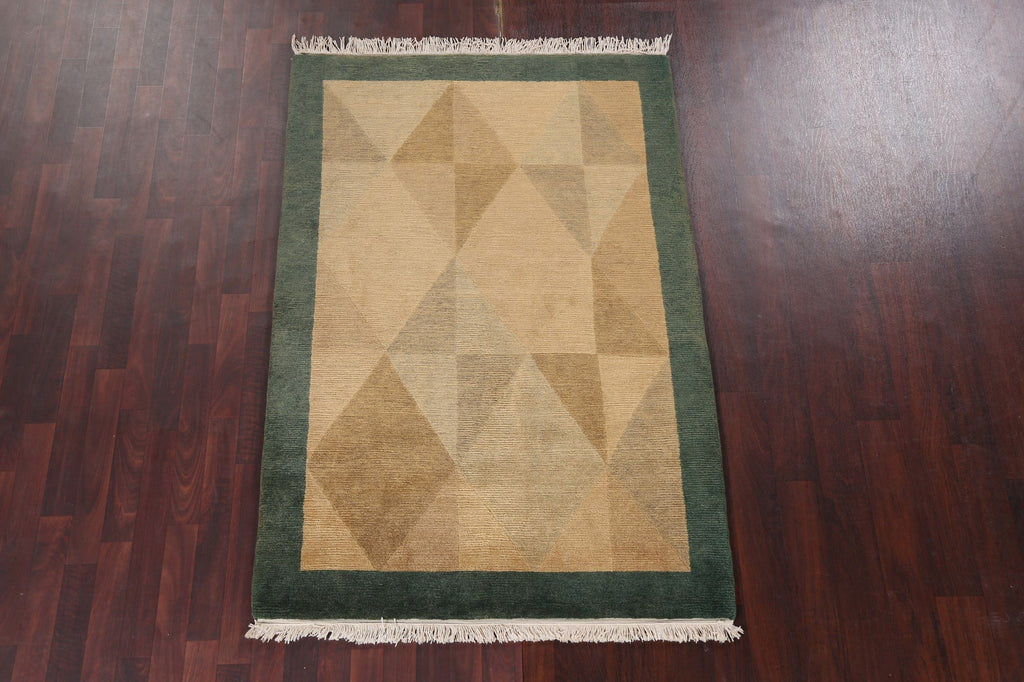 Vegetable Dye Abstract Nepalese Wool Area Rug 4x6