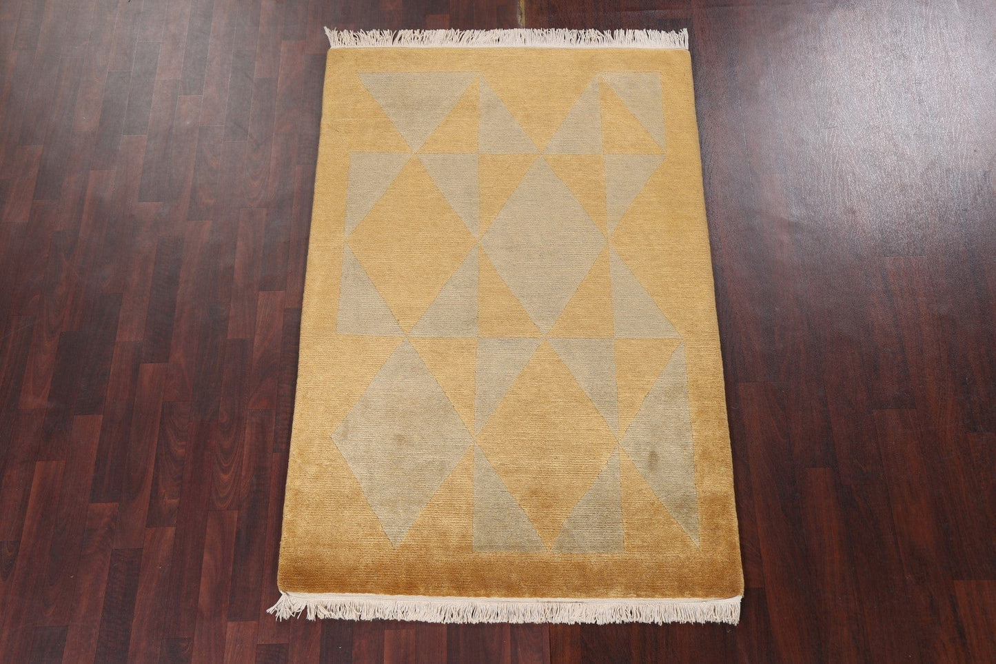 Vegetable Dye Abstract Nepalese Wool Area Rug 4x6