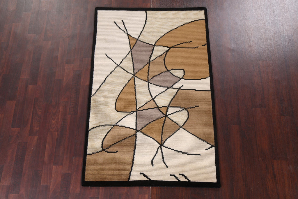 Vegetable Dye Nepalese Abstract Area Rug 4x6