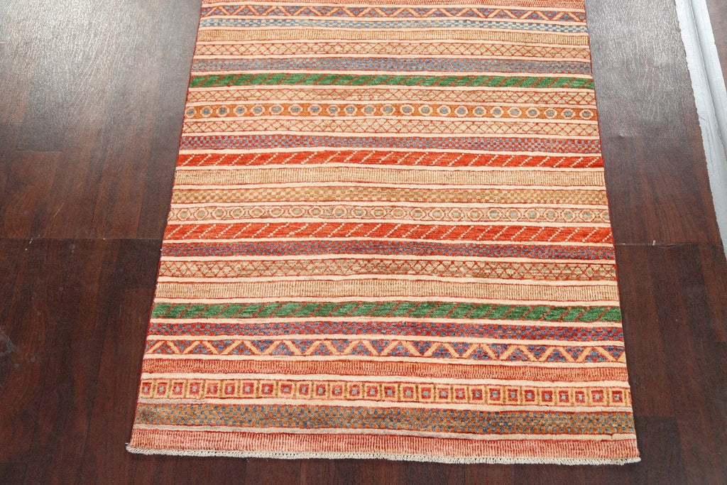 Stripe Kazak Handmade Area Rug 4x5