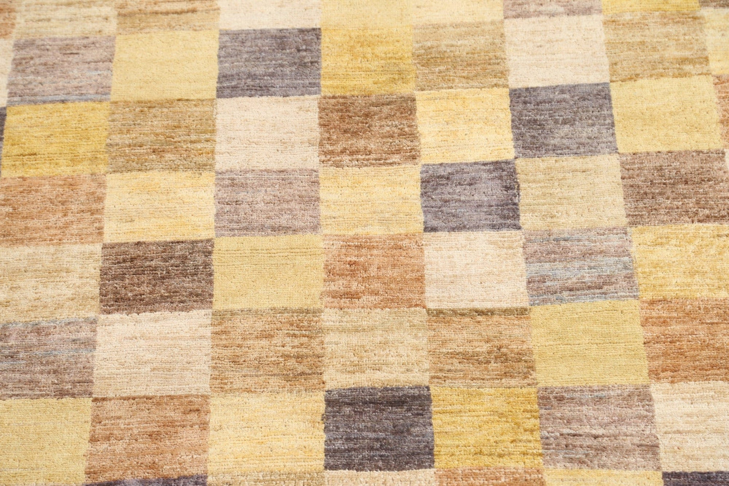 Checkered Gabbeh Kashkoli Wool Area Rug 4x6