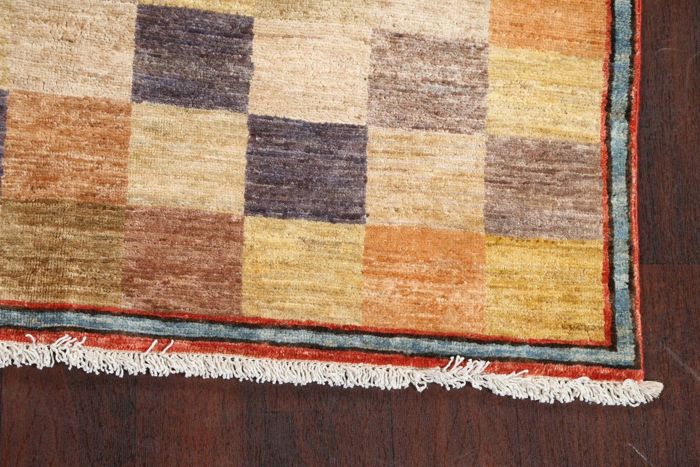 Checkered Gabbeh Kashkoli Wool Area Rug 4x6