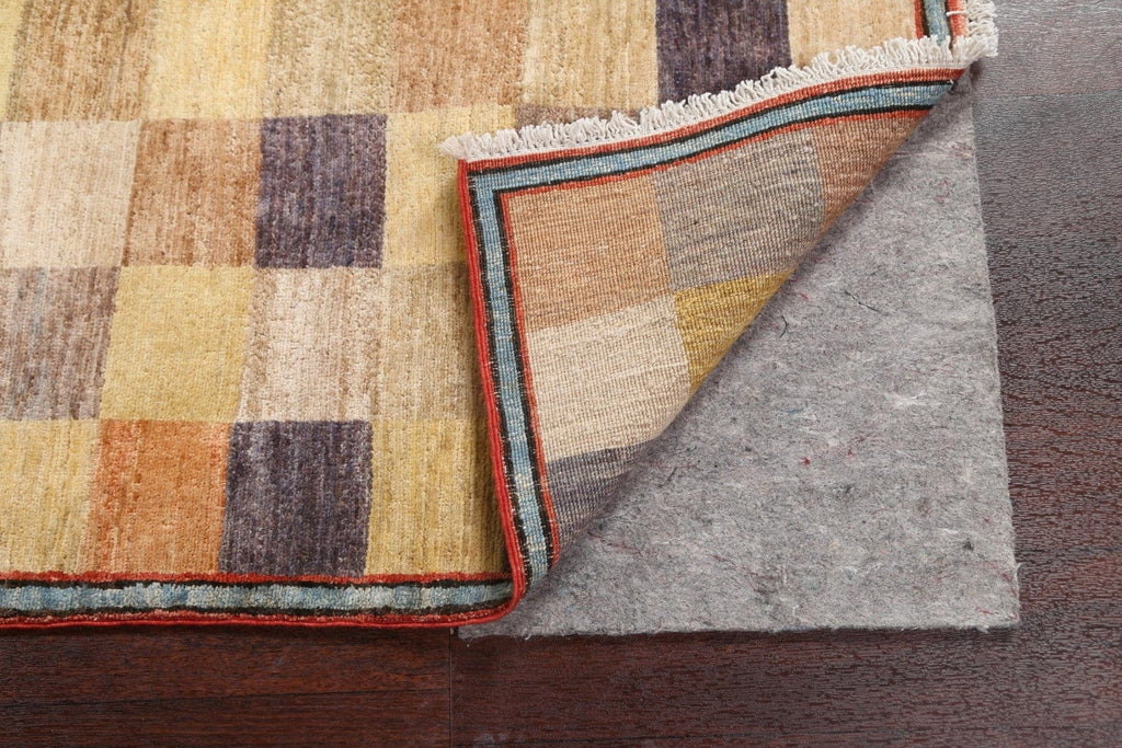 Checkered Gabbeh Kashkoli Wool Area Rug 4x6