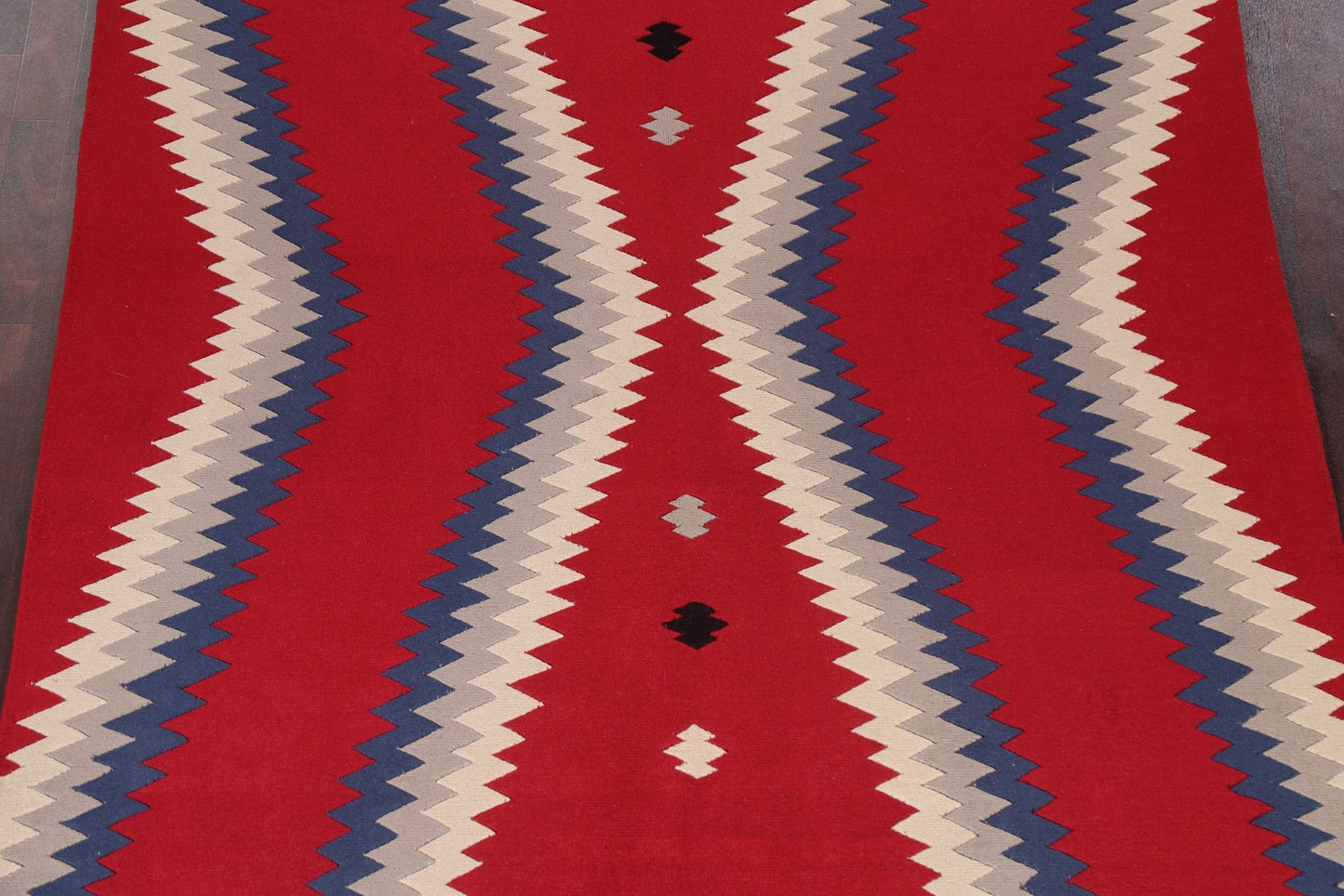 Vegetable Dye Nepalese Red Wool Area Rug 6x9