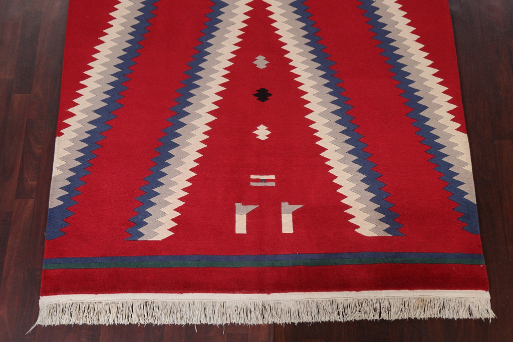 Vegetable Dye Nepalese Red Wool Area Rug 6x9