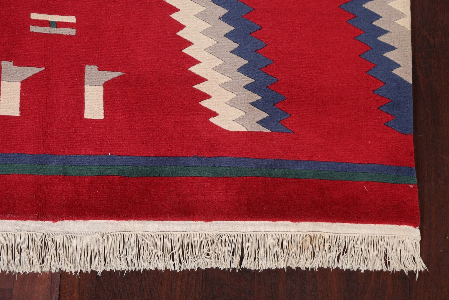 Vegetable Dye Nepalese Red Wool Area Rug 6x9