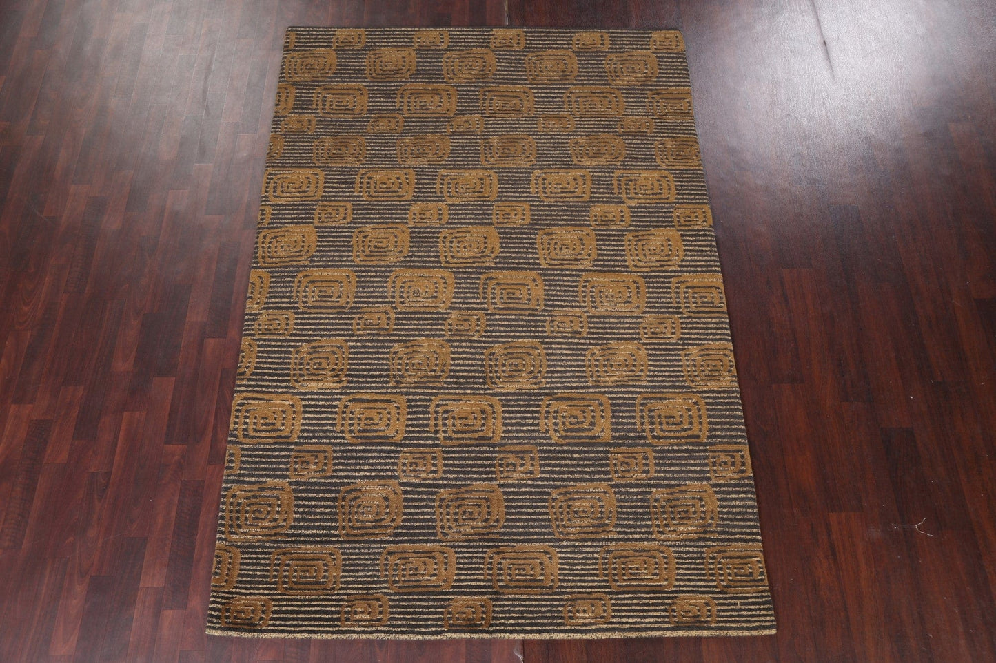 Checkered Nepalese Vegetable Dye Area Rug 6x9