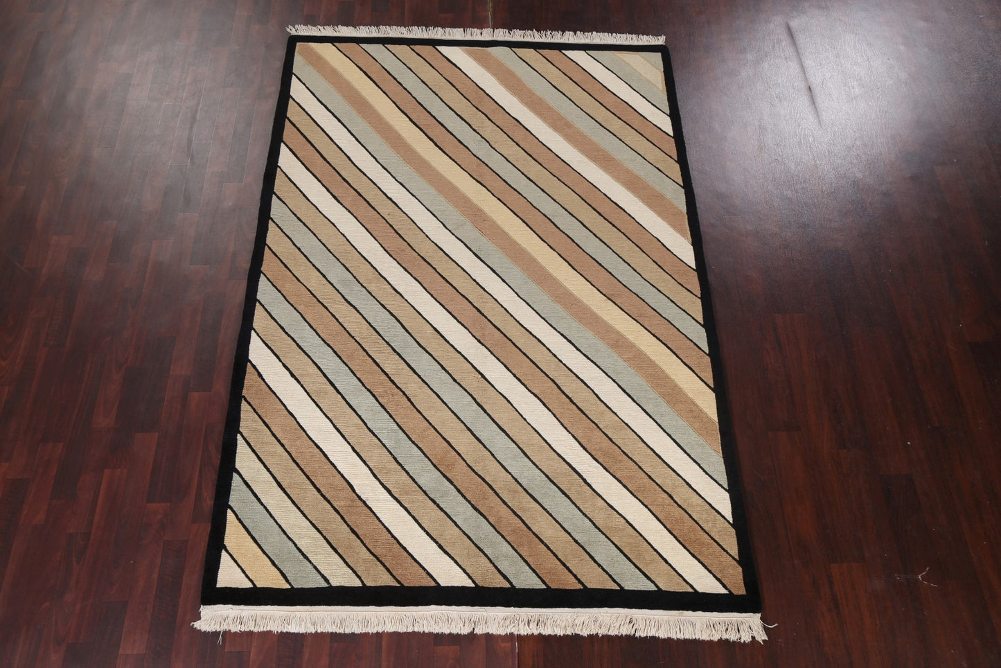 Striped Nepalese Vegetable Dye Area Rug 6x9