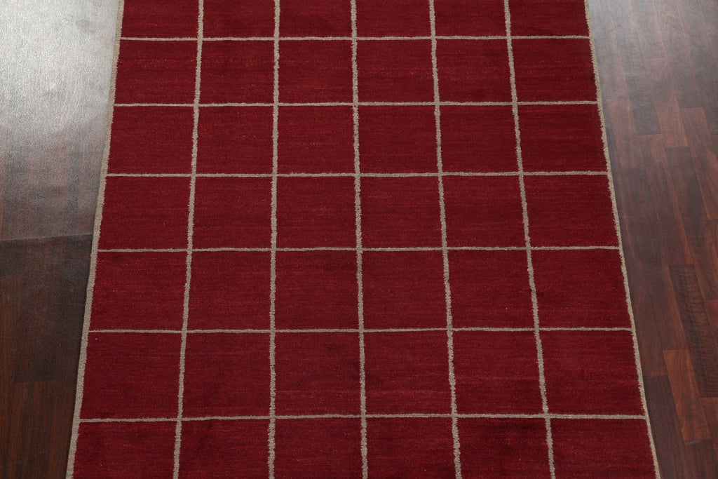 Checkered Nepalese Vegetable Dye Area Rug 6x9