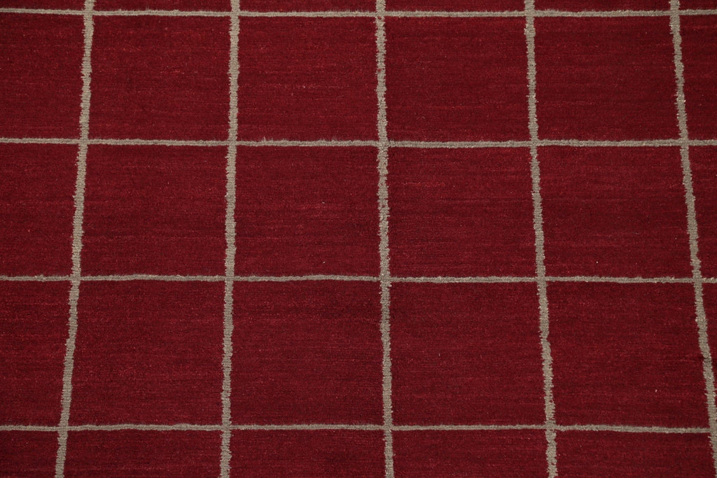 Checkered Nepalese Vegetable Dye Area Rug 6x9