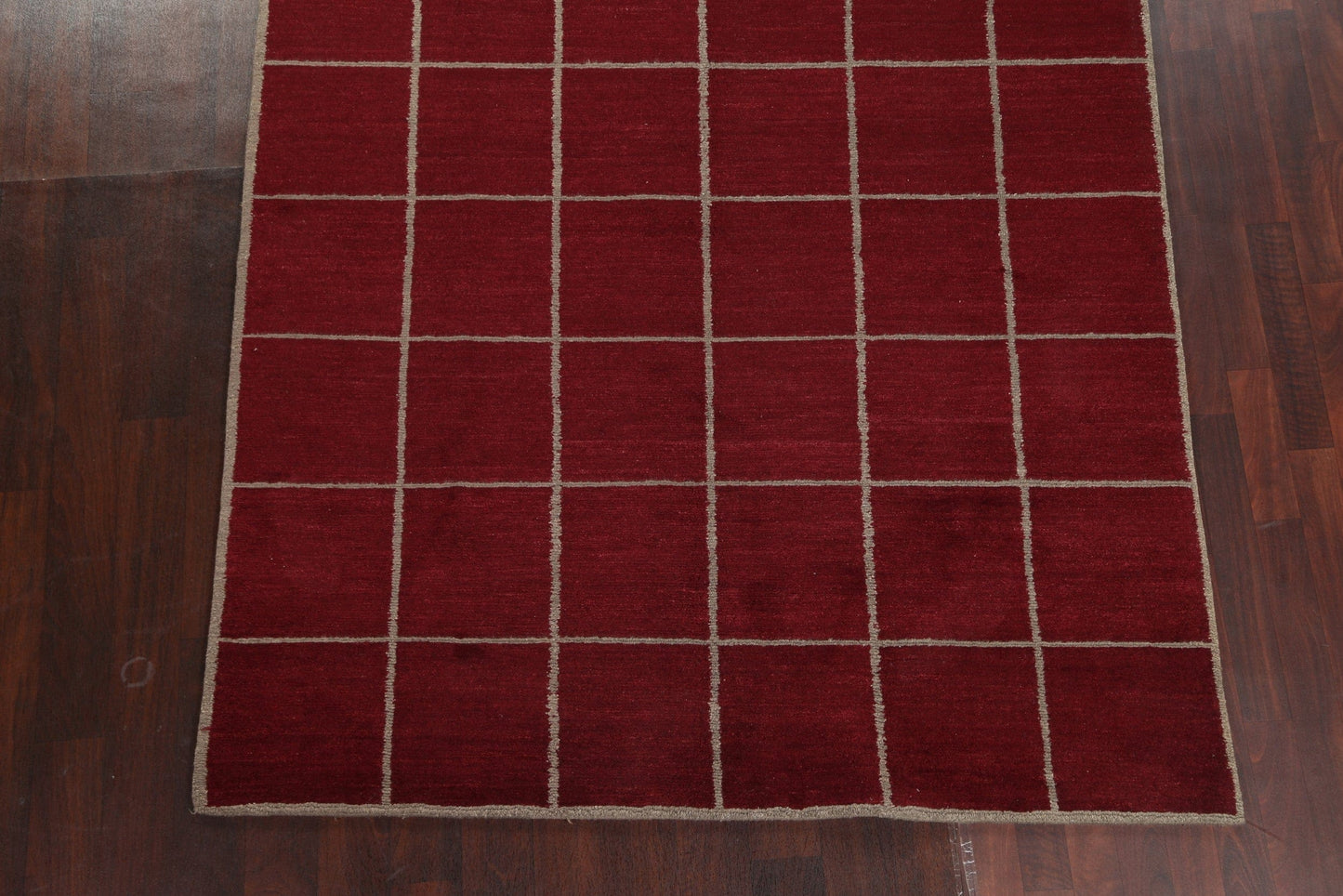 Checkered Nepalese Vegetable Dye Area Rug 6x9