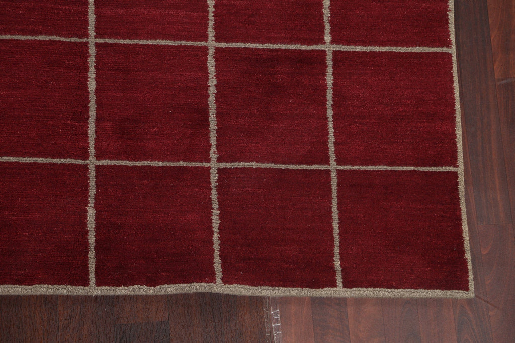 Checkered Nepalese Vegetable Dye Area Rug 6x9