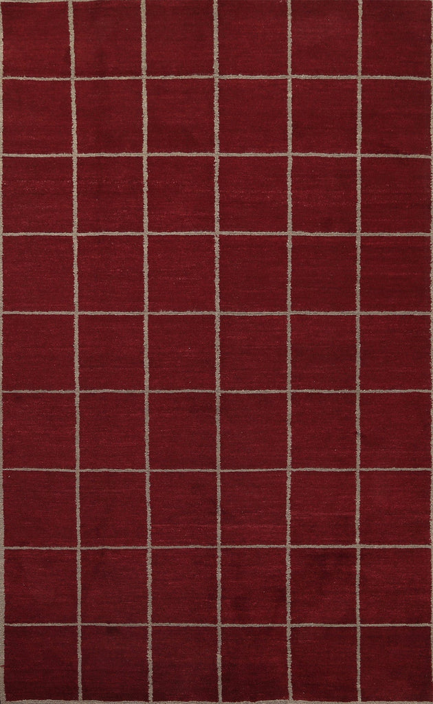 Checkered Nepalese Vegetable Dye Area Rug 6x9