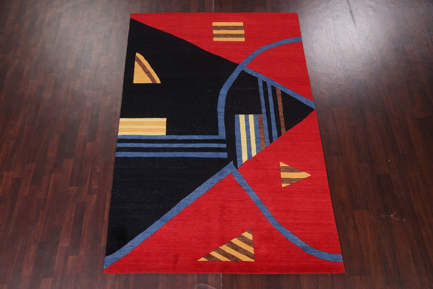 Abstract Nepalese Vegetable Dye Area Rug 6x9