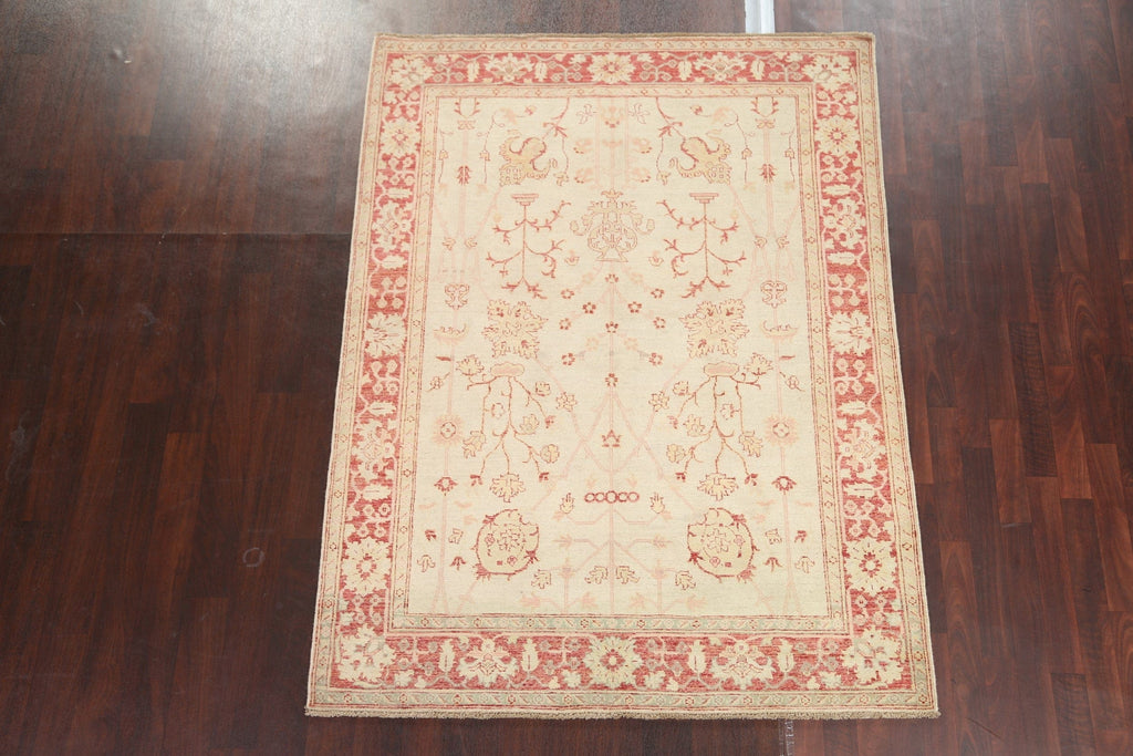 Wool Chobi Peshawar Vegetable Dye Area Rug 5x7