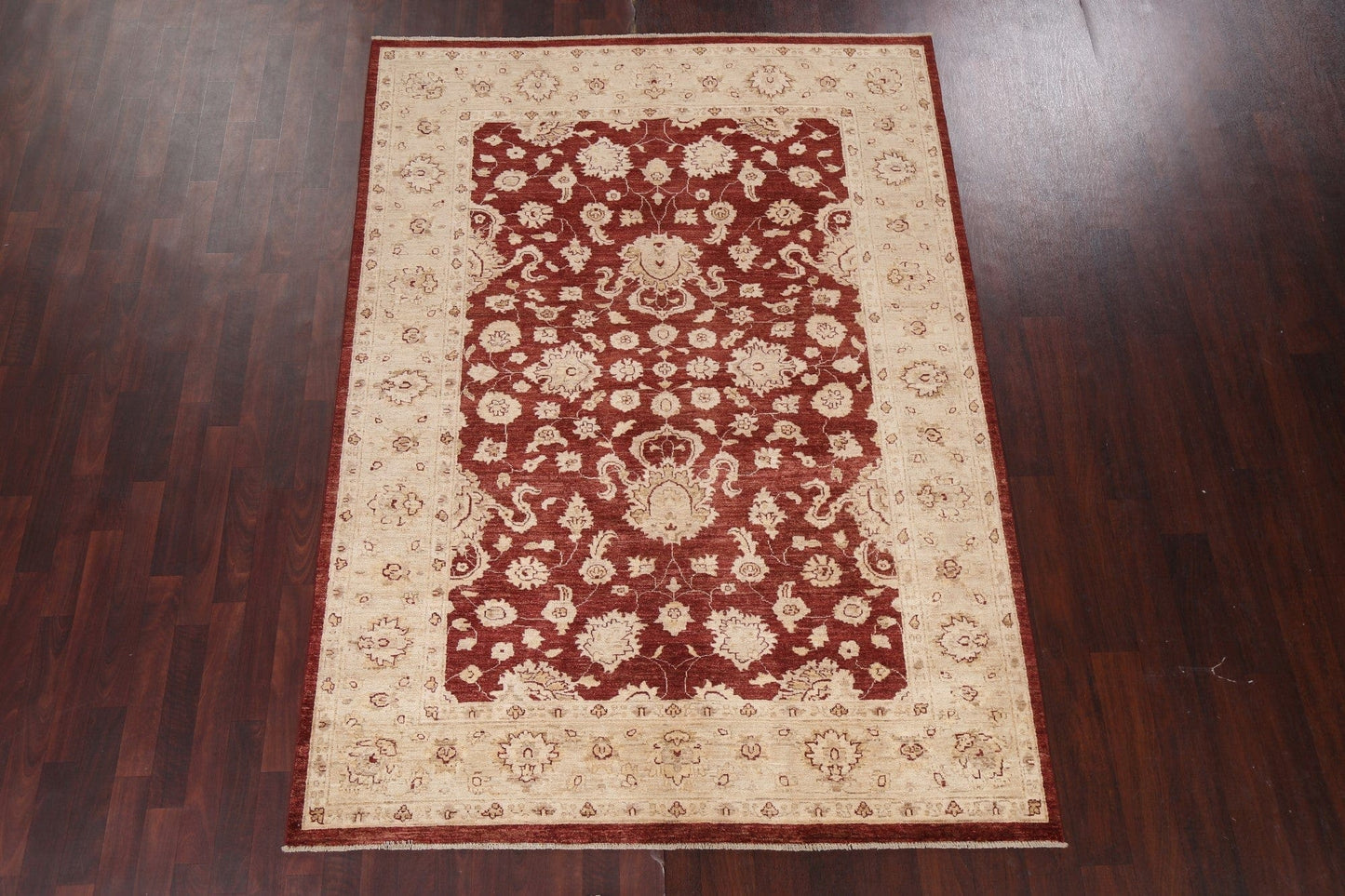 Vegetable Dye Chobi Peshawar Wool Area Rug 6x8