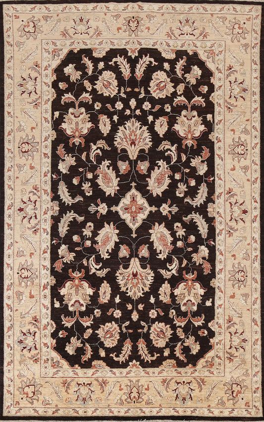 Vegetable Dye Chobi Peshawar Oriental Area Rug 6x9