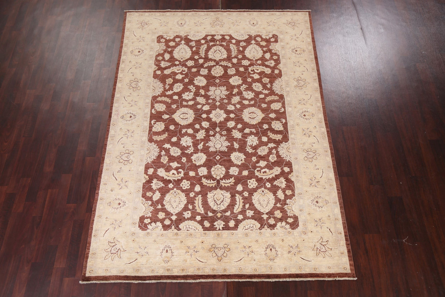 Vegetable Dye Chobi Peshawar Wool Area Rug 6x9