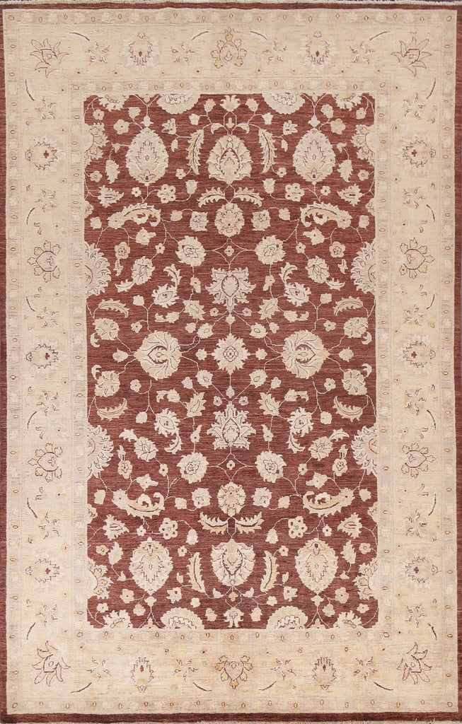 Vegetable Dye Chobi Peshawar Wool Area Rug 6x9