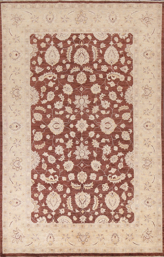 Vegetable Dye Chobi Peshawar Wool Area Rug 6x9