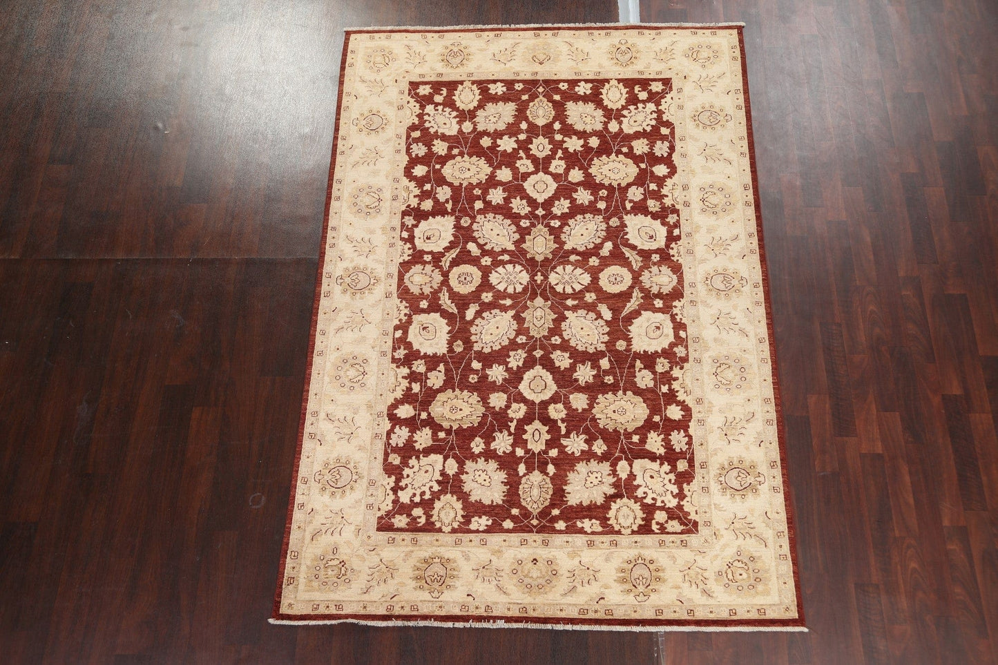 Vegetable Dye Chobi Peshawar Floral Area Rug 6x9