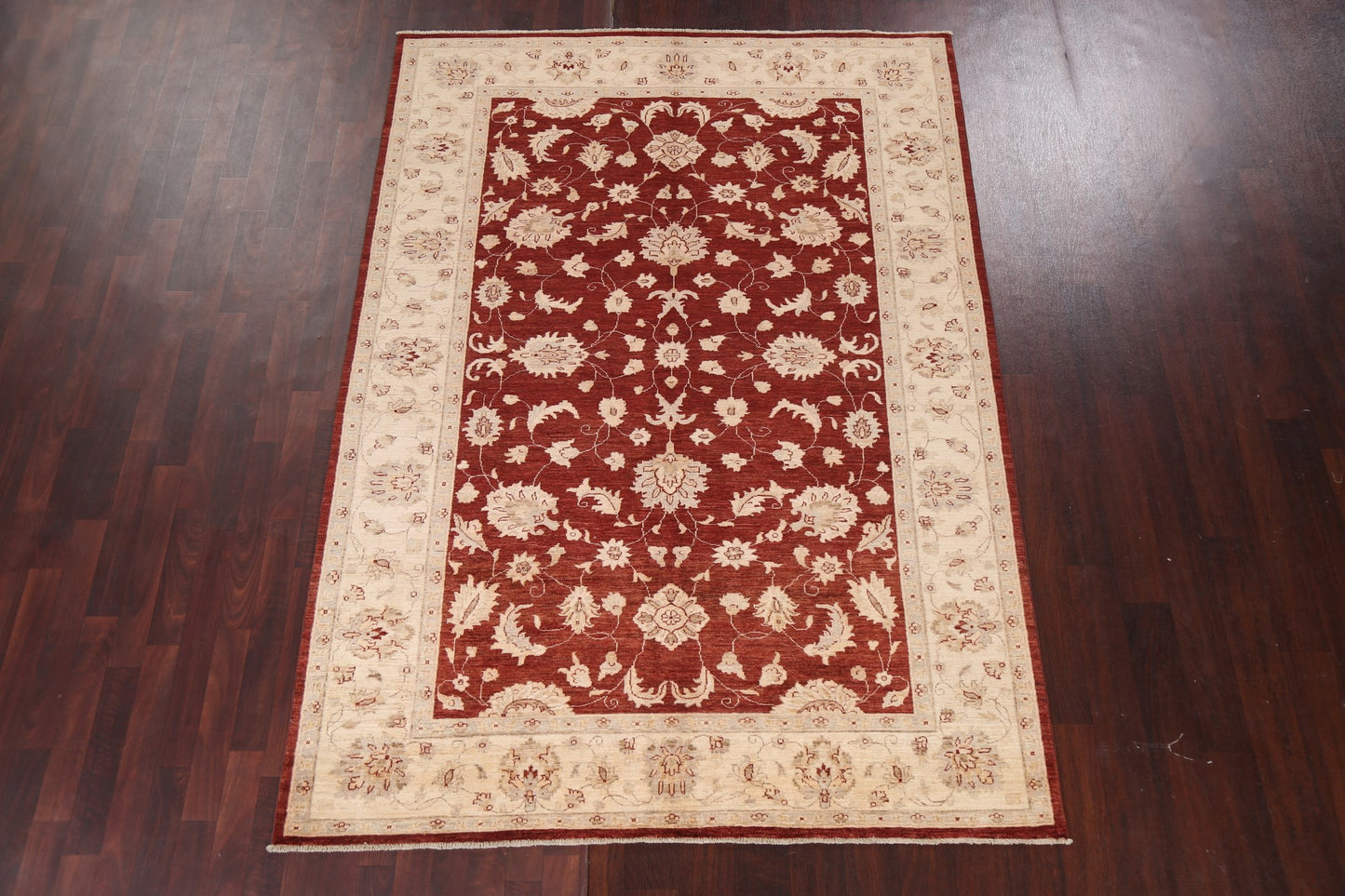 Vegetable Dye Chobi Peshawar Oriental Area Rug 6x9