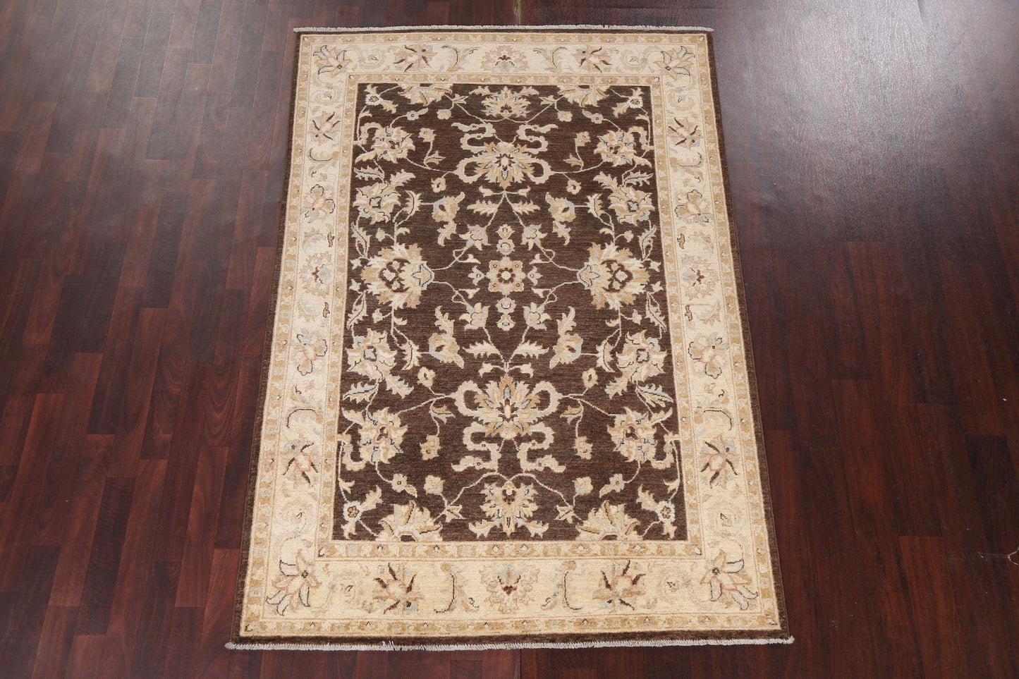 Vegetable Dye Chobi Peshawar Wool Area Rug 5x7