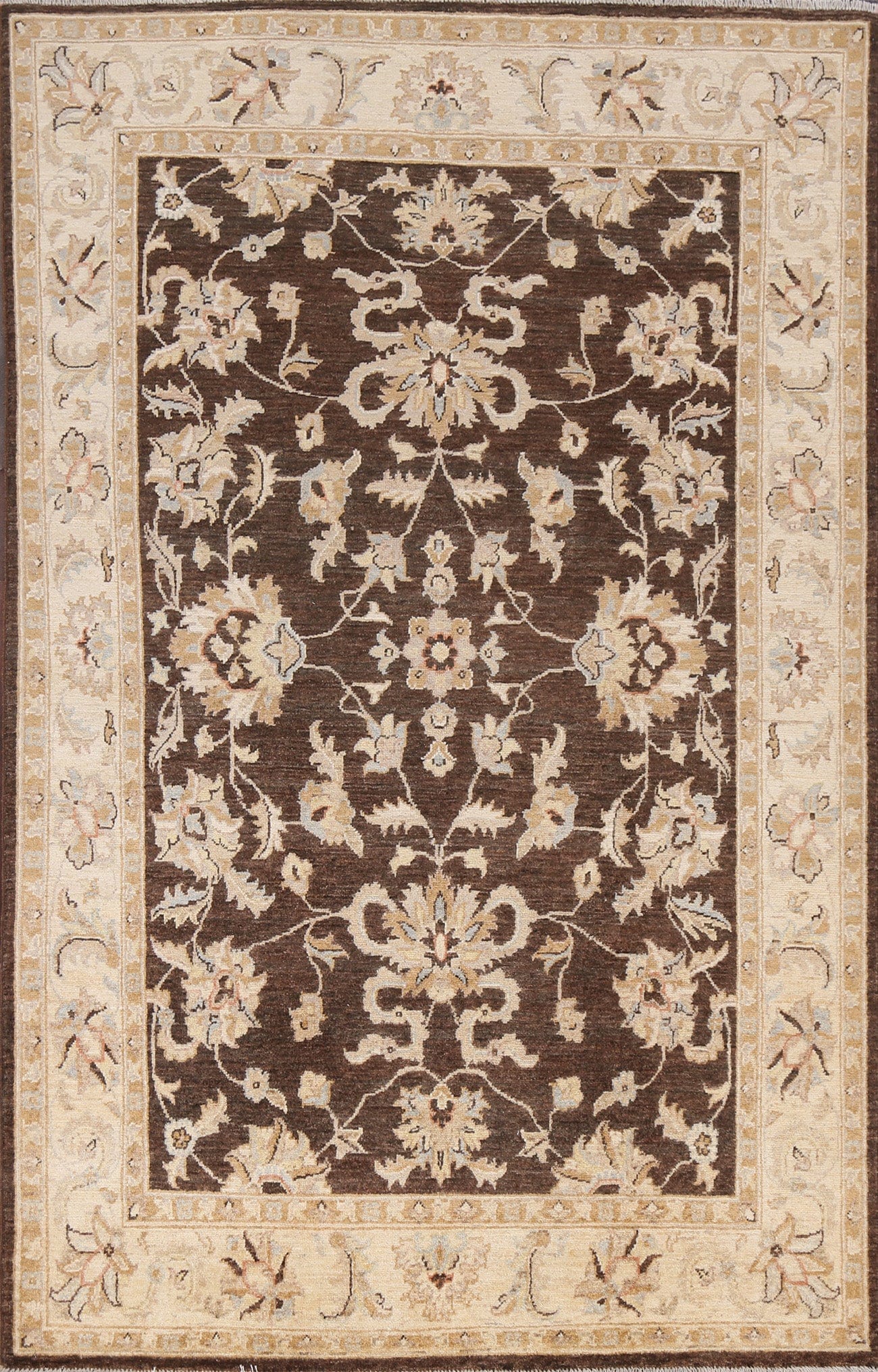 Vegetable Dye Chobi Peshawar Wool Area Rug 5x7