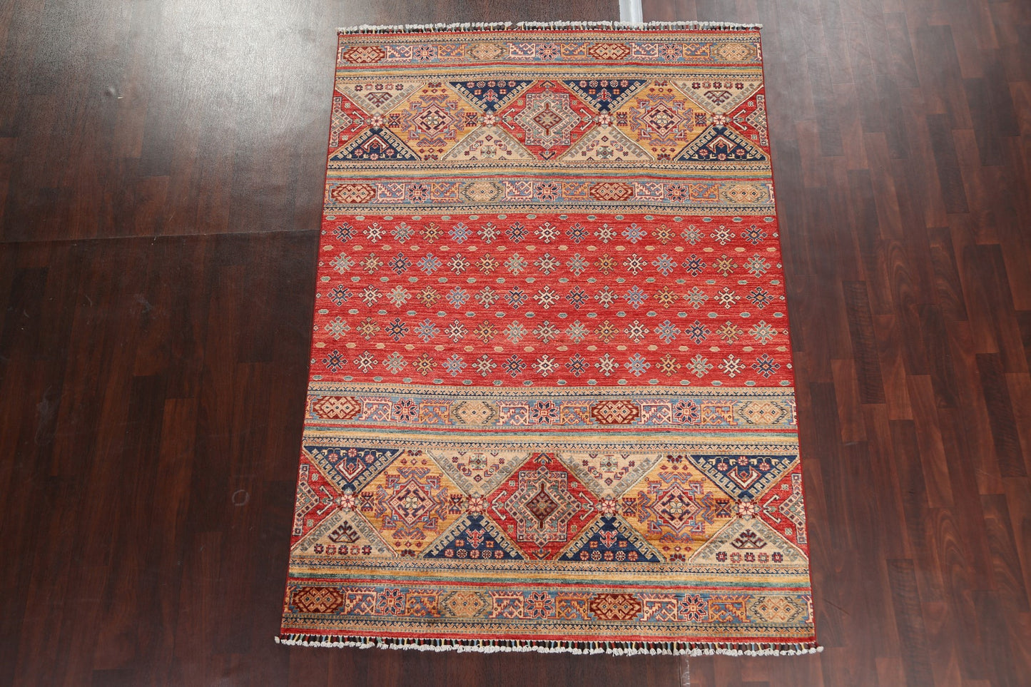 Vegetable Dye Kazak Oriental Area Rug 6x8