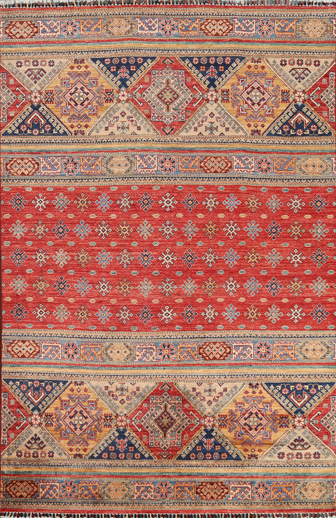 Vegetable Dye Kazak Oriental Area Rug 6x8