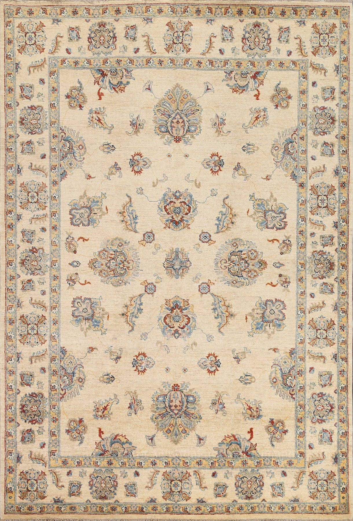 Vegetable Dye Chobi Peshawar Wool Area Rug 6x8