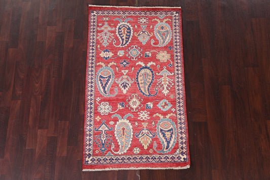 Vegetable Dye Super Kazak Handmade Wool Rug 3x5