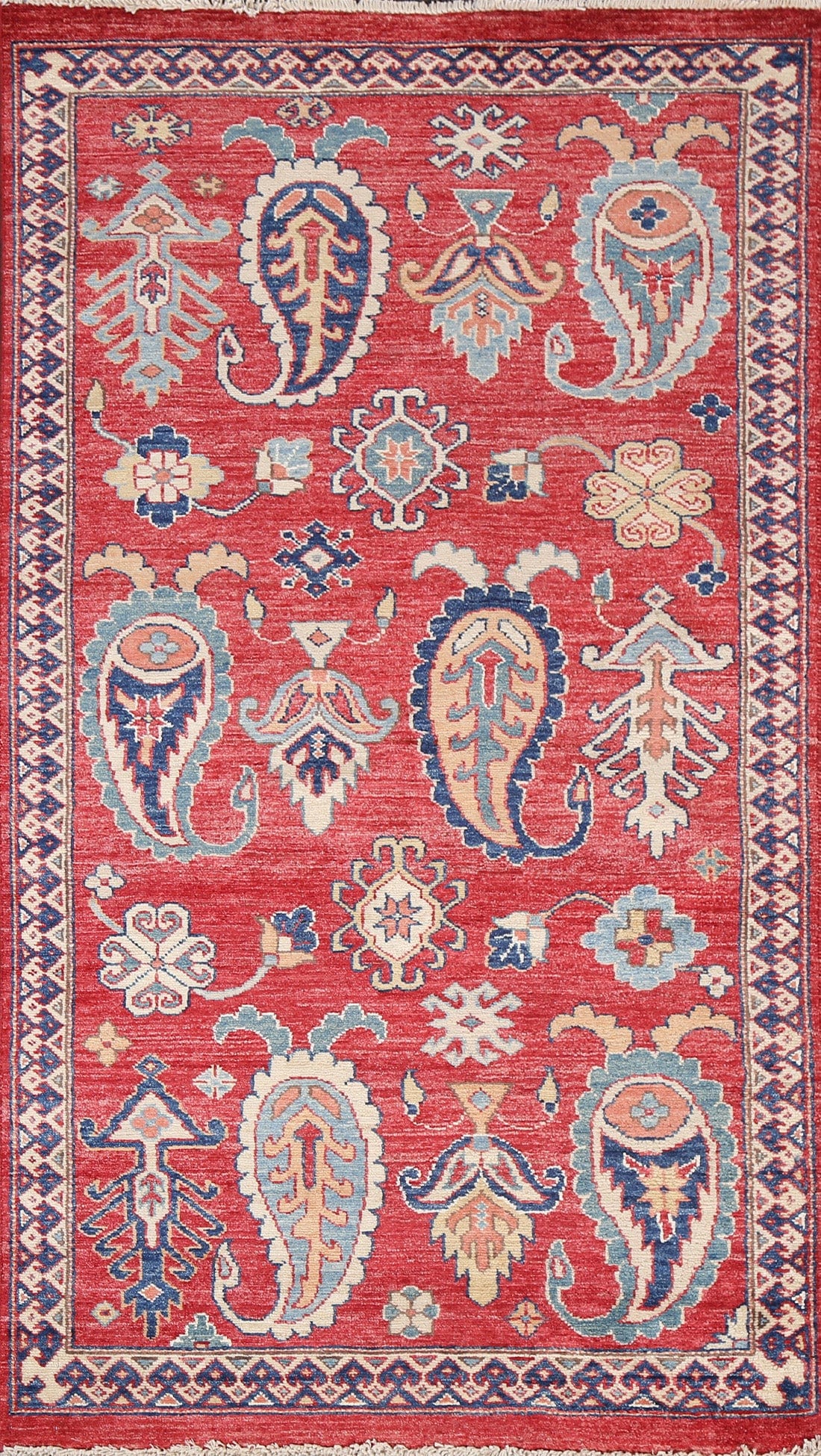 Vegetable Dye Super Kazak Handmade Wool Rug 3x5