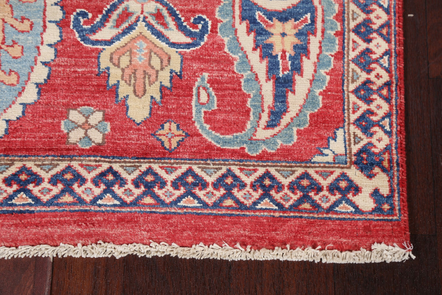 Vegetable Dye Super Kazak Paisley Wool Rug 3x5