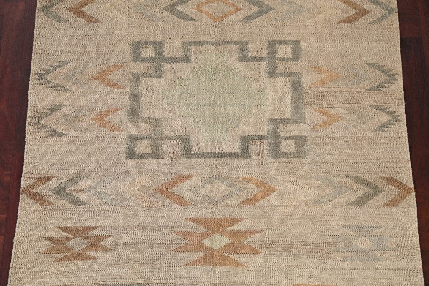 Natural Dye Kilim Flat-Weave Area Rug 5x6