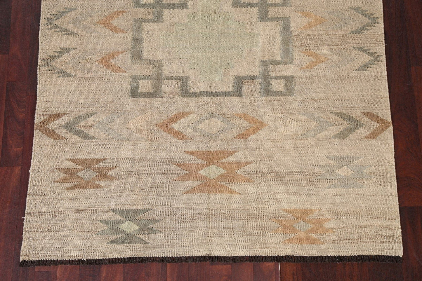 Natural Dye Kilim Flat-Weave Area Rug 5x6