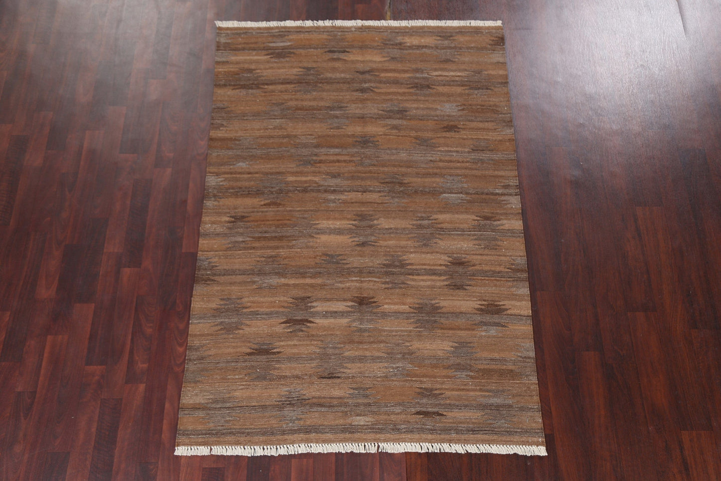 Natural Dye Geometric Kilim Oriental Area Rug 5x7