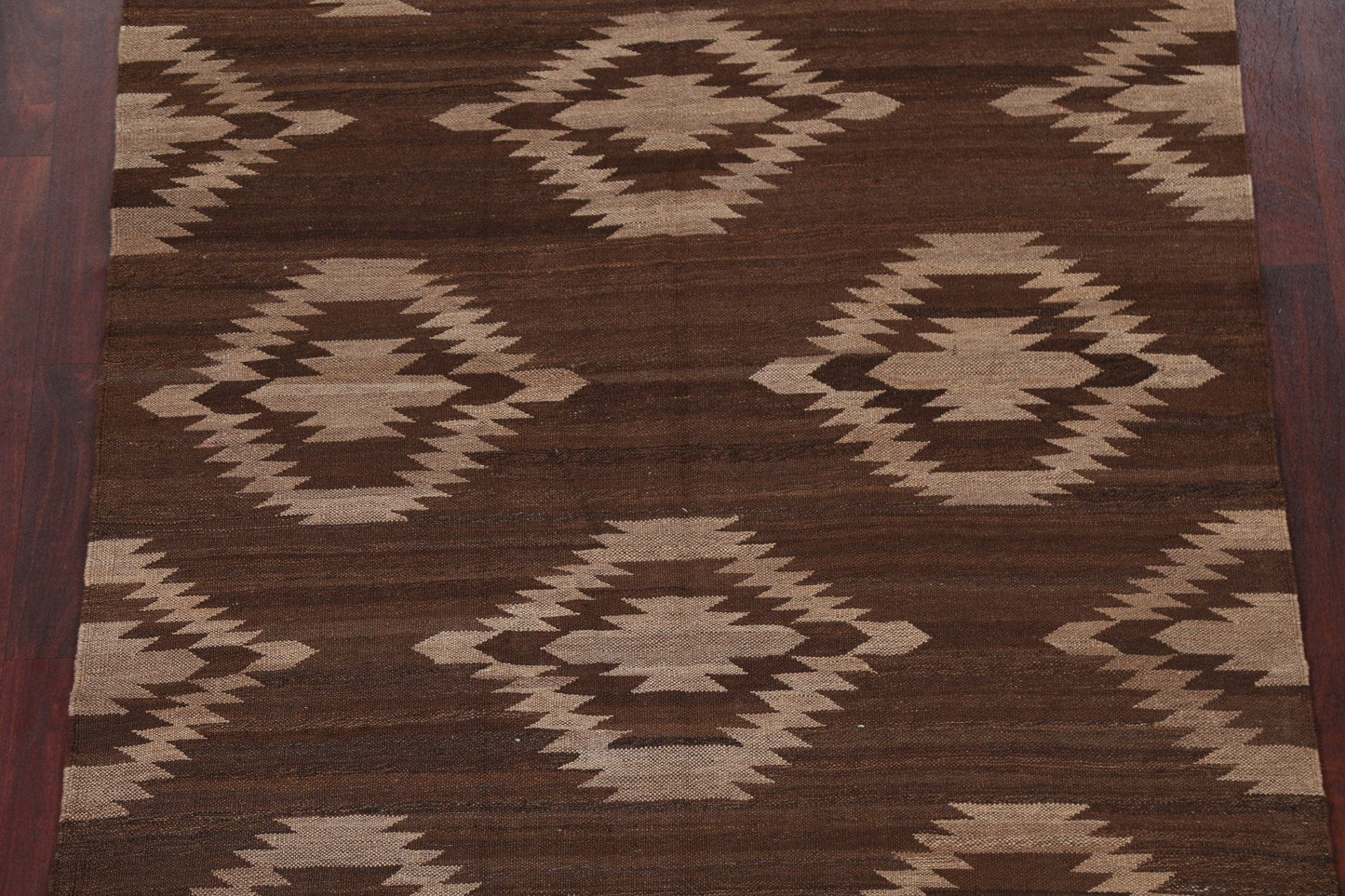 Natural Dye Brown Kilim Tribal Area Rug 5x6