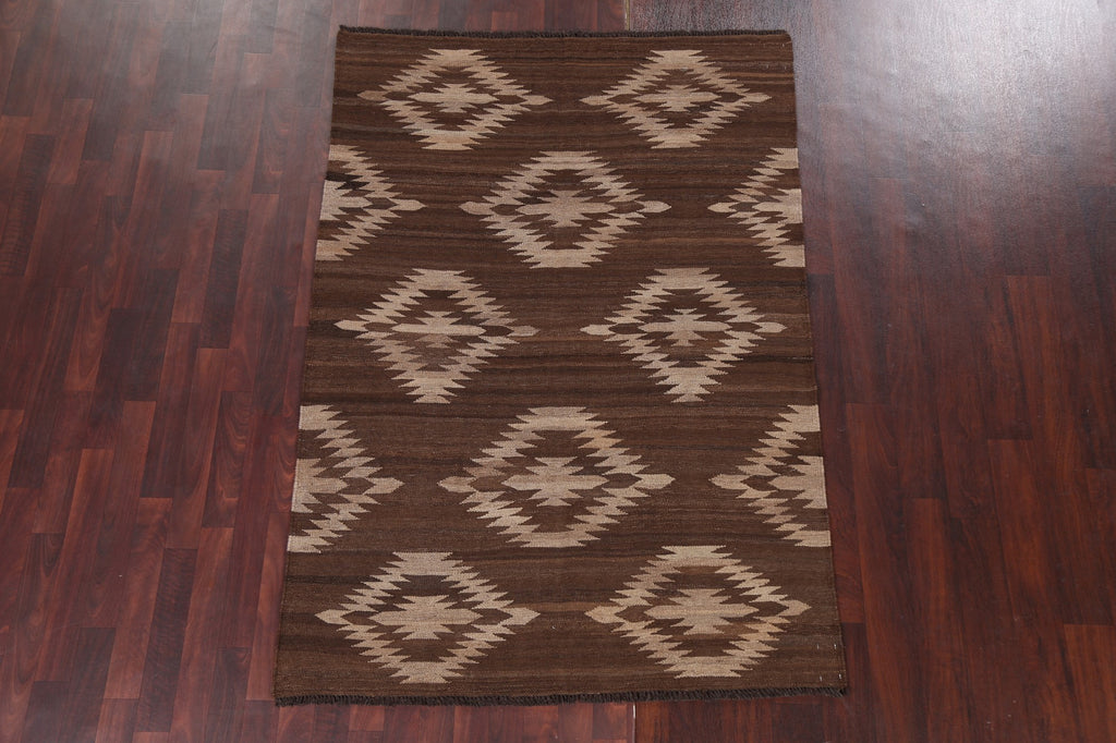 Geometric Kilim Natural Dye Area Rug 5x7