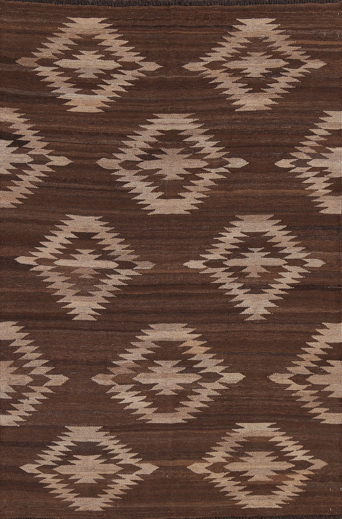 Geometric Kilim Natural Dye Area Rug 5x7