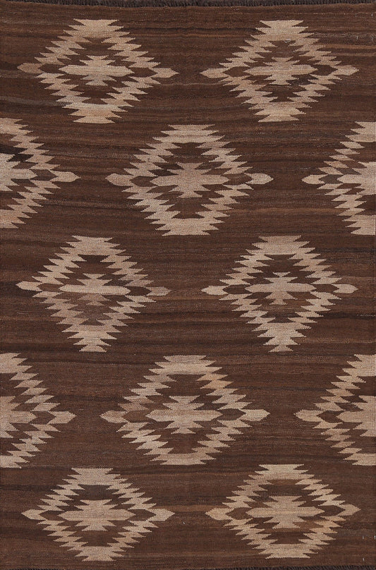 Geometric Kilim Natural Dye Area Rug 5x7