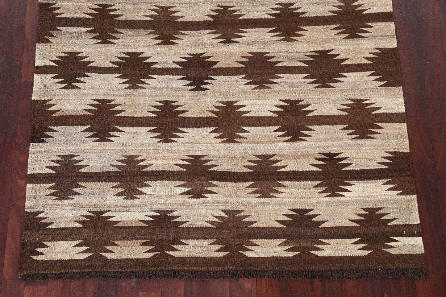 Geometric Kilim Natural Dye Area Rug 5x6