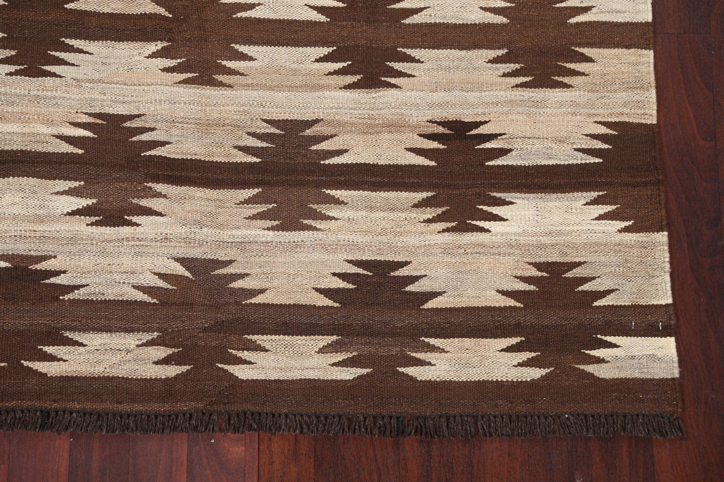 Geometric Kilim Natural Dye Area Rug 5x6